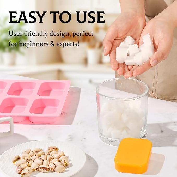 SJ Soap Molds 2 Packs, Rounded Rectangle Silicone Soap Molds - Image 4