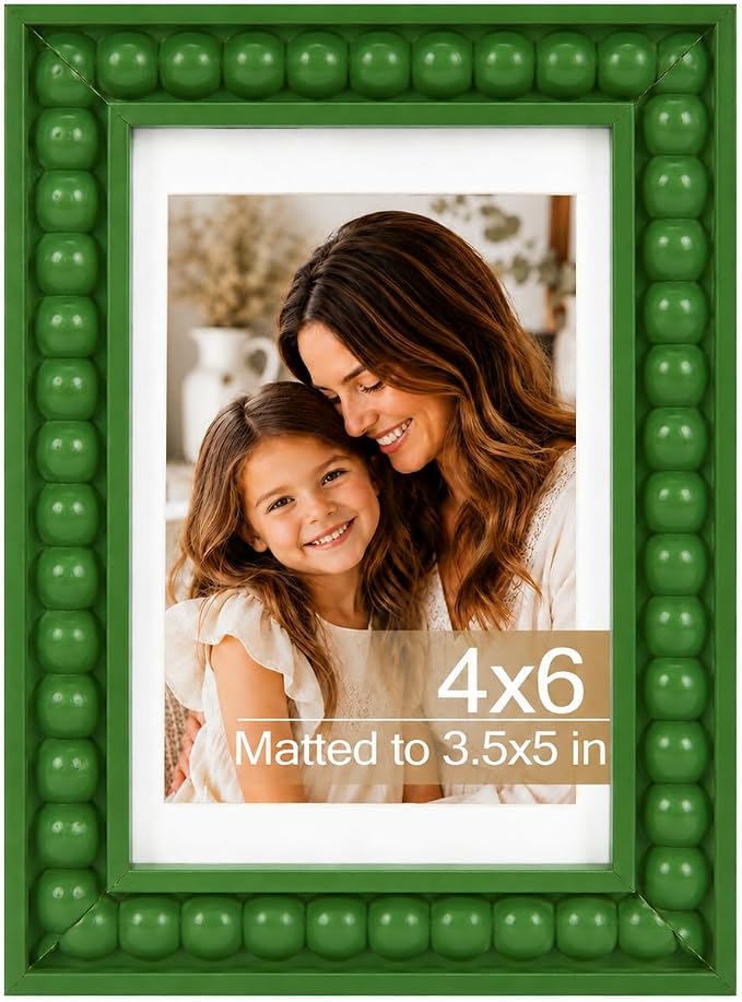 Solid Wood 4x6 Picture Frame Beaded Frame by QOTIB
