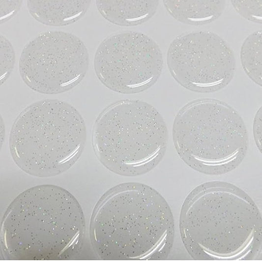 100-Piece Epoxy Resin Dome Stickers – Self-Adhesive Dots for DIY Crafts, Bottle Caps, Hair Bows, Scrapbooks, Jewelry & Pendants,1-Inch,Glitter