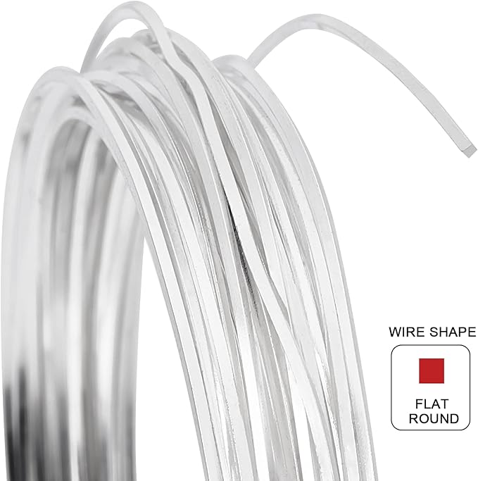 BENECREAT 20 Gauge 16 Feet Brass Square Wire, Silver Brass Wire for Jewelry Beading Craft Work