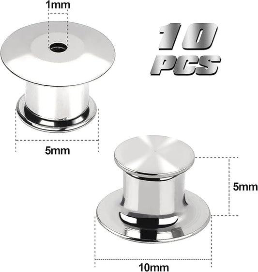 10 Pieces Metal Pin Backs Locking Pin Keepers Locking Clasp