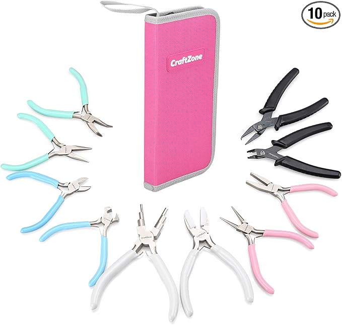 10-Piece Jewelry Pliers Set Jewelry Making Tools by CraftZone