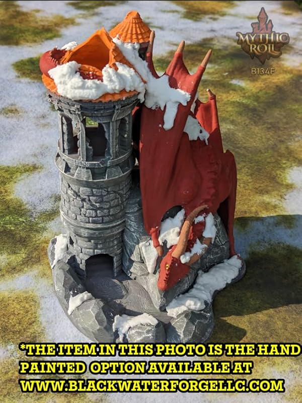 Dragon 3D Printed Dice Tower - Mythic Roll Collection - Unchained Games - Ascend to New Heights with your Rolls! (03.) Brown)