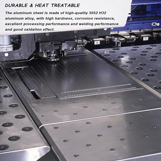 2 Pack 5052 H32 Aluminum Sheet Metal 8” x 4”x 1/8”(0.12") Flat Plain Thin Aluminum Plate Covered with Protective Film, Rectangle Metal Plate for Crafting lndustry, 3mm