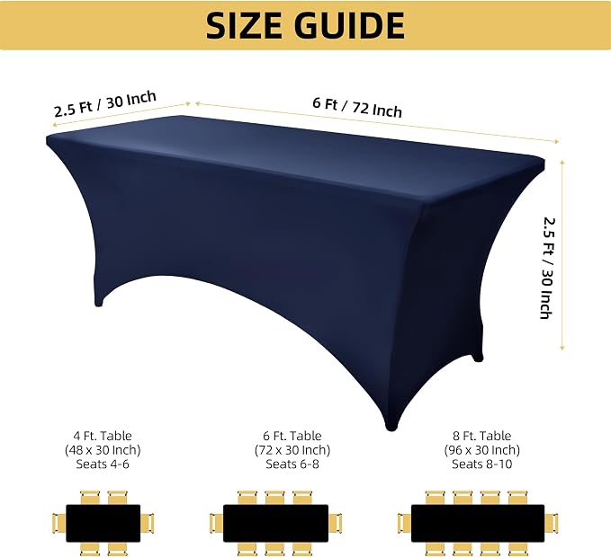 6-Pack 6ft Spandex Table Covers - Image 4