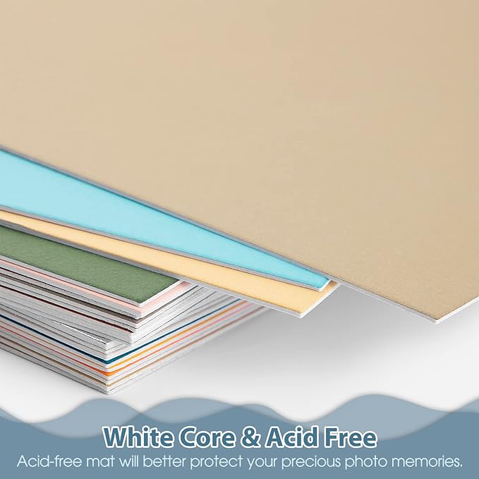 Golden State Art, 8x10 Matboard Mat Board Blanks - Assortment Color Uncut Mats for DIY Projects, Presentation Boards, Art Crafts (20 Pack)