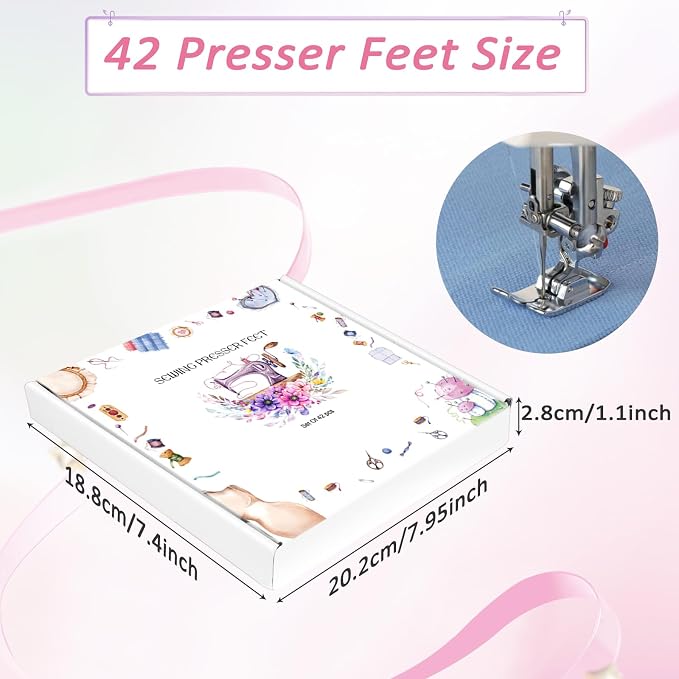 Presser Foot Set 42Pcs, Sewing Machine Presser Feet Kit Accessories - Image 7