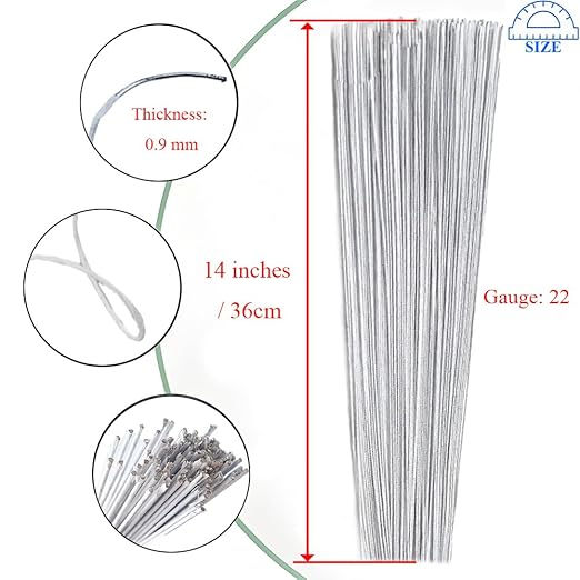 HAHIYO 22Gauge White Paper-Wrapped Metal Floral Wire 14 Inches(36cm), 70 Pack Flexible Paddle Wires Florist Wire Garden Wires for Craft Christmas Wreath Flower Arrangement Bouquet Wrapping Wedding DIY