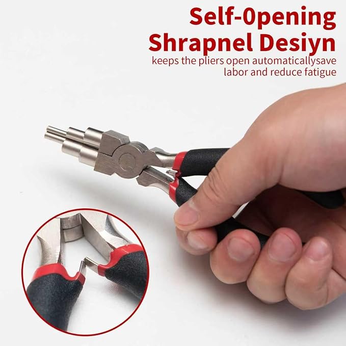 WISEUP Jewelry Pliers Set - 6 in 1 Bail Making Plier, Making Nylon Plier for Jewelry DIY Craft，Repair & Wire Wrapping，jewelry making tools