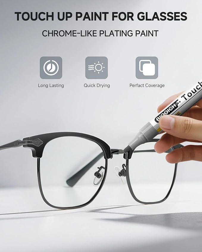 Matte Gunmetal Eyeglass Frame Touch Up Paint Pen, All-in-One Touch Up Kit - Image 2