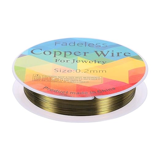 HARFINGTON 82ft Jewelry Wire, 32 Gauge (0.2mm) Brass Craft Soft Metal Tarnish Resistant Copper Beading Wire for Jewelry Making Supplies Crafting, Ancient Blue