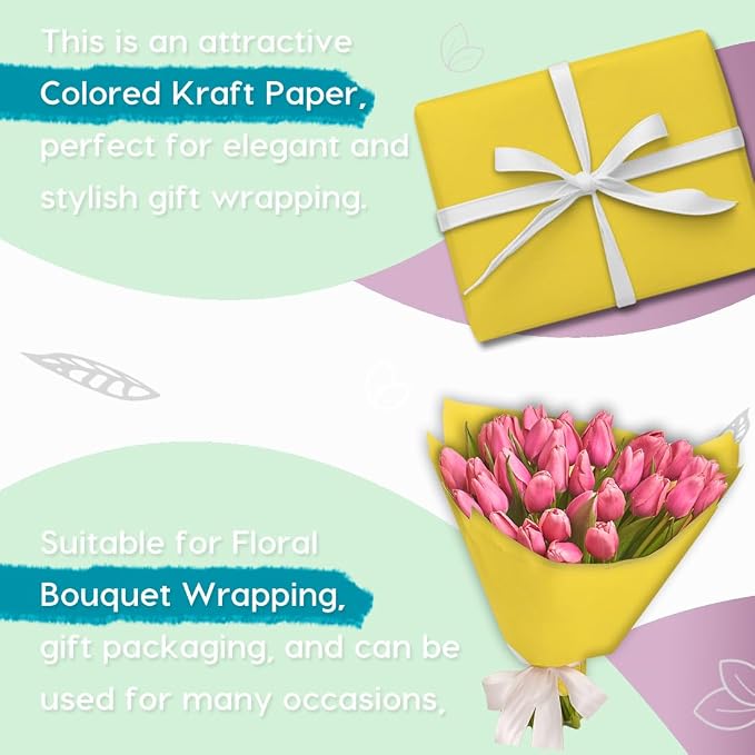PerkHomy Lemon Yellow Kraft Paper Roll 17.5" x 960" - Image 4