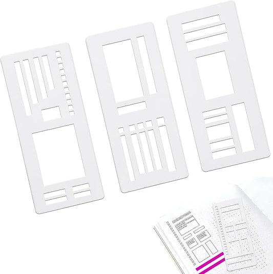 Handmade Flexible Record Template, Planner Stencil Set for Dot Grid Journals, DIY Flexible Drawing and Checklist Templates Suitable for Various Occasions (Set B)