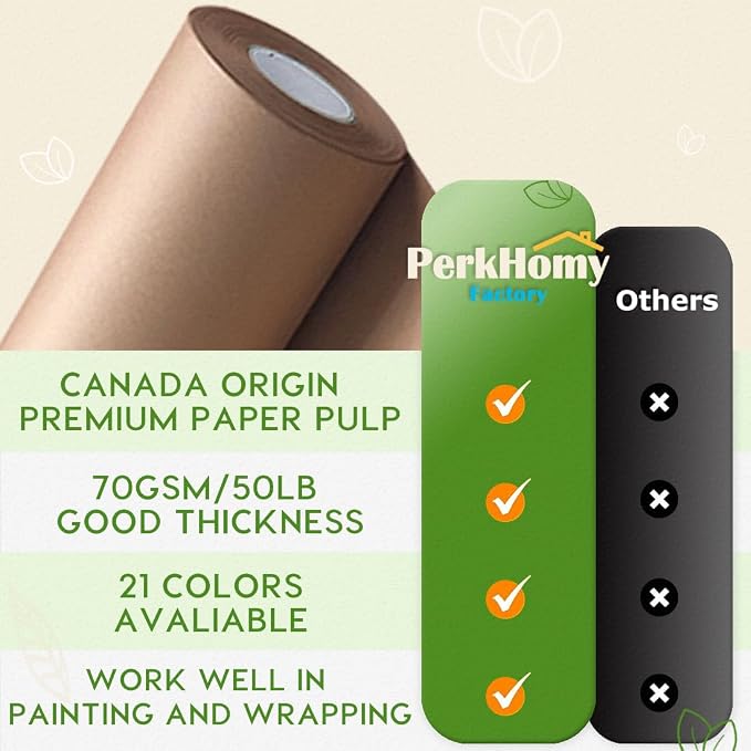 PerkHomy Brown Kraft Paper Roll 36" x 1 - Image 3