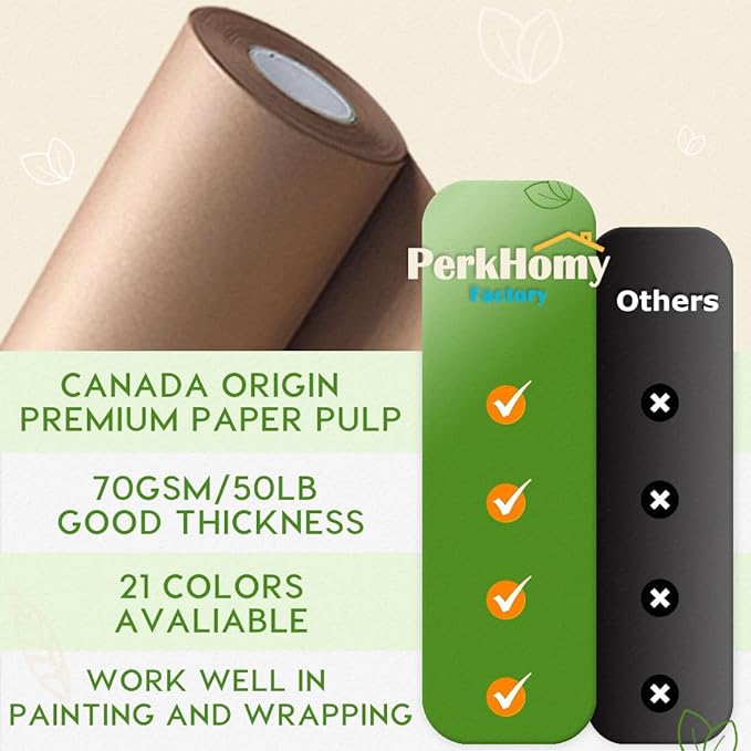 PerkHomy Brown Kraft Paper Roll 48" x 1 - Image 2