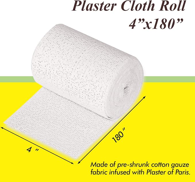 4'' x 180'' Plaster Cloth Gauze Bandages Rolls, 500gsm Plaster Strip | - Image 2