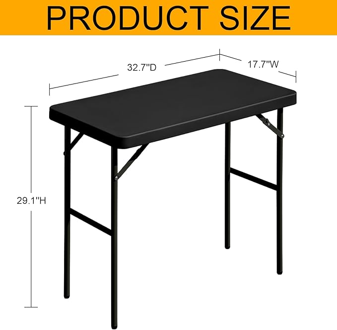 Folding Table 2.7ft Rectangular All-Occasion Plastic Folding Event Table - Image 3