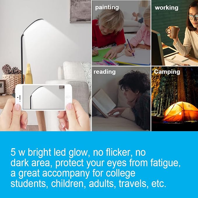 DEEPLITE LED Desk Lamp with Flexible Gooseneck 3 Level Brightness, Battery - Image 4