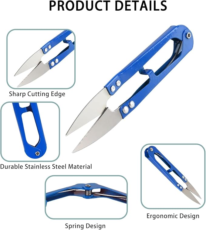 UCEC Compact Thread Snips Small Sewing Scissors 4.2 Inch Metal Thread Cutter - Image 2