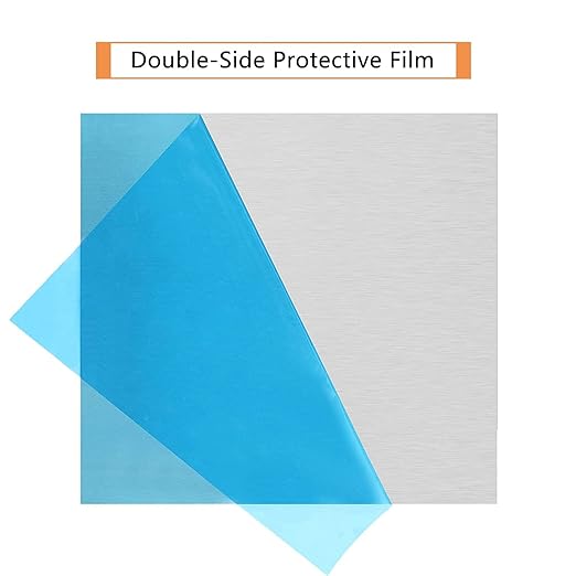 2Pack 6061 T651 Aluminum Sheet Metal 8 x 8 x 1/16 Inch Flat Plain Aluminum Plate Covered with Protective Film, 1.5mm Heat Treatable Rectangle Aluminum Metal Plate for Crafting, Industrial