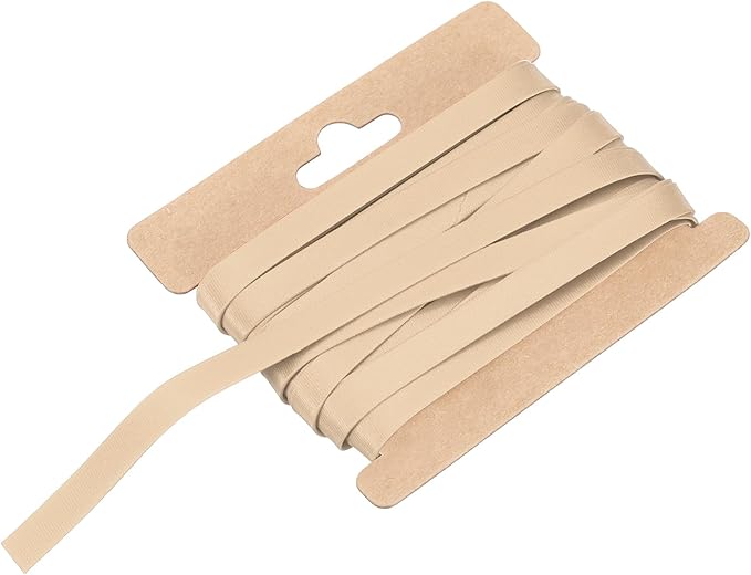 MECCANIXITY Double Fold Bias Tape for Sewing 1/3 Inch x 6 Yards Satin Pre-fold Continuous Binding Tape for Seaming Quilting Hemming Binding DIY Crafts, Light Brown