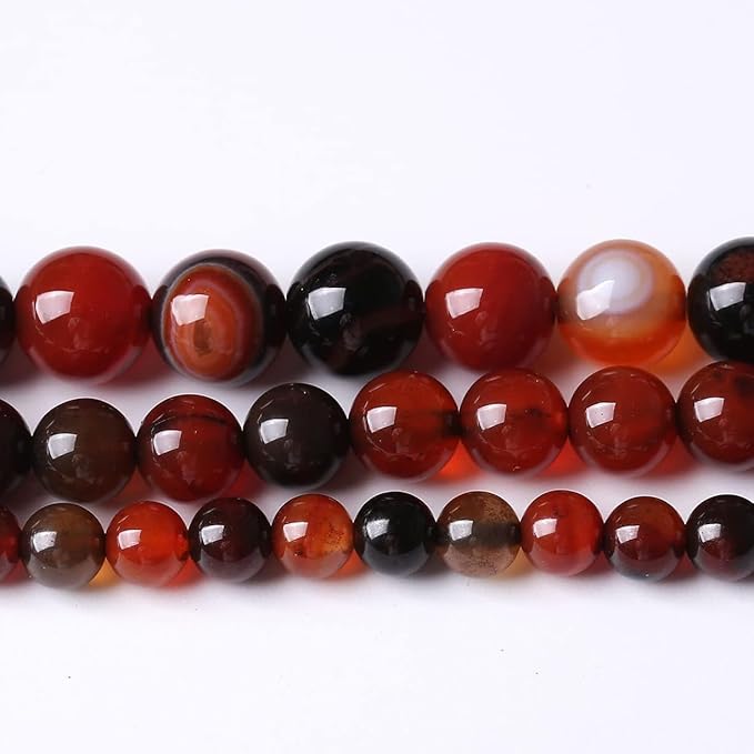 48PCS 8MM Red Persian Agate Stone Beads Energy Healing Beads for DIY Jewelry Bracelet Necklace Making for Jewelry Making15Inch…