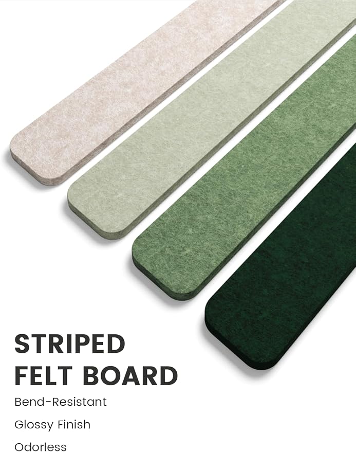 Fluxynara Cork Board Alternative Felt Strip Board 8-Pack 13"x2", Office Pin - Image 3