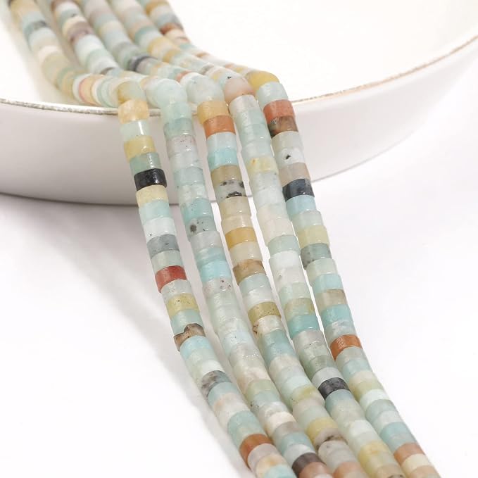 150Pcs 4×2mm Natural Amazonite Spacer Stone Beads - Image 3