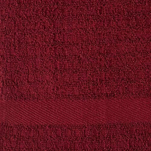 DII Basic Terry Collection Waffle Dishtowel Set, Solid Wine, 4 Piece - Image 4