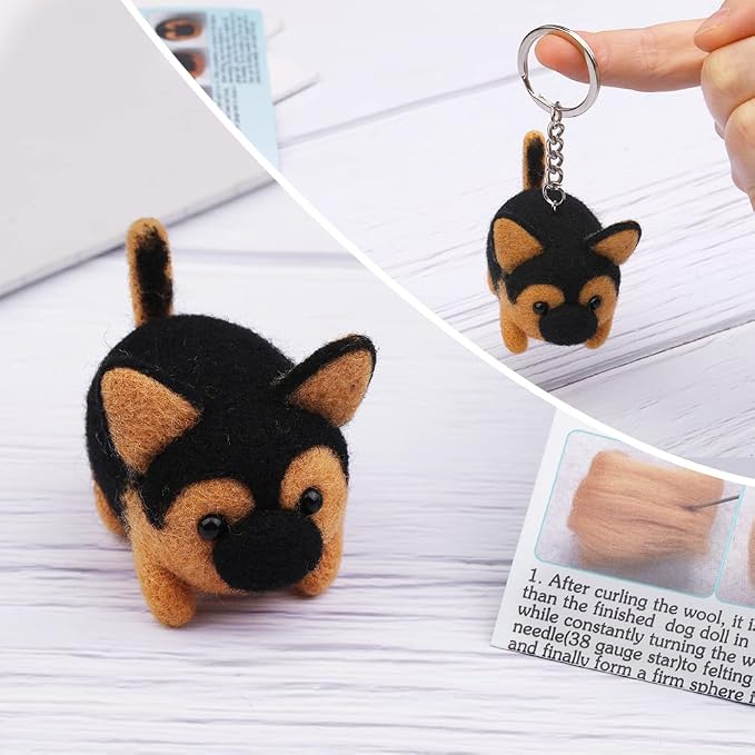 QMNNMA Needle Felting Kit, Animals Needle Felting Set, DIY Wool Felt Materials - Image 7
