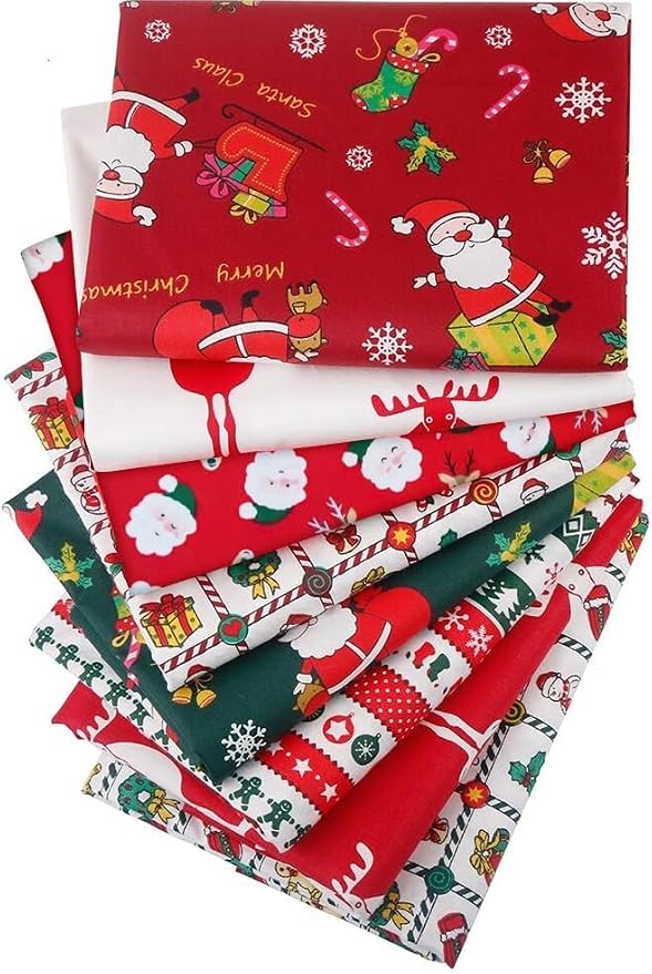 Aubliss 8pcs Fat Quarter Fabric Bundles Quilting Cotton Craft Fabric Pre-Cut - Image 2