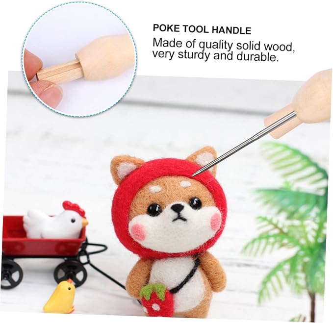 STOBOK 60 Pcs Punch Needle Handles Wooden Felting Needle Handles Replacement - Image 7