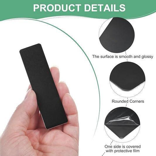 20-Pack Anodized Aluminium Laser Engraved Mount Metal Plate 3x1x0.02 Inch Engraver Blank Anodized Aluminum Sheets for DIY Laser Printing/Home/Office[Black]