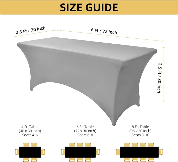 112 2-Pack 6ft Spandex Table Covers - Image 4