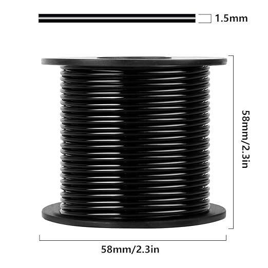 Aluminum Craft Wire, 75 Feet 1.5mm/ 16 Gauge Black Bendable Soft Metal Aluminum Sculpting Wire Roll Bulk for DIY Crafts Jewelry Making