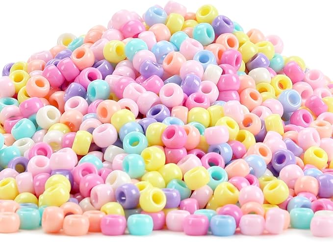 3000+ pcs Pony Beads, Beads for Hair Braids, Beads for Crafts, Plastic Beads by Eppingwin