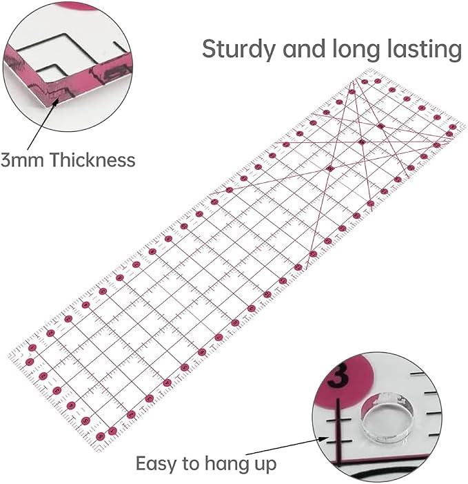 Rotary Cutter Set Pink- Quilting Kit incl. 45mm Fabric Cutter, 5 Replacement - Image 6