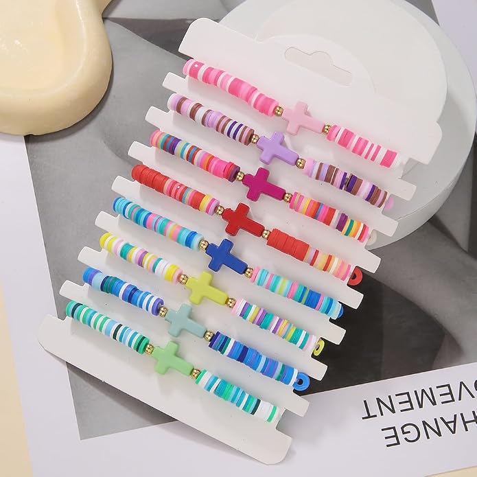 Heishi Surfer Clay Bead Bracelets Set - Image 6