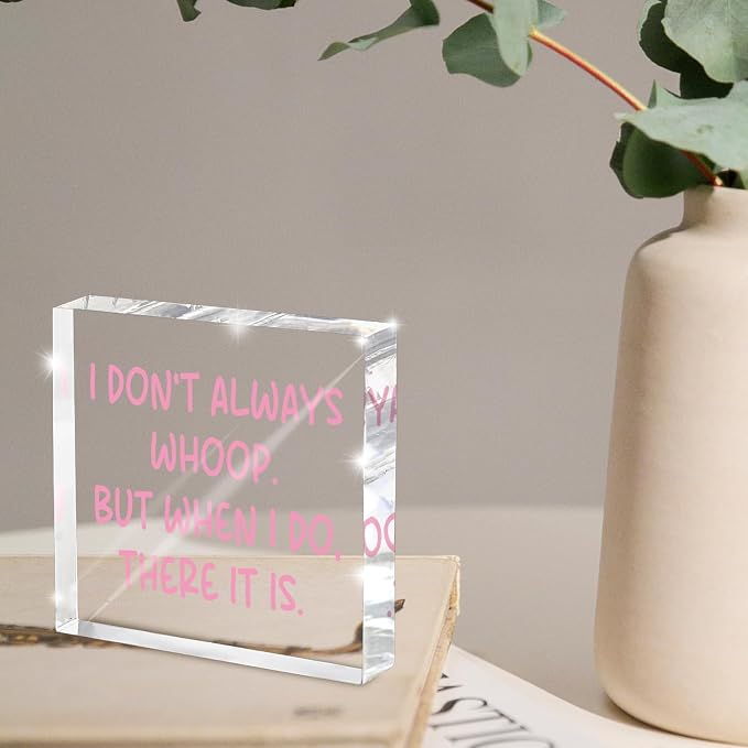 Fun Pink Decoration, 4x4 inches Acrylic Desktop Ornament, Suitable - Image 4