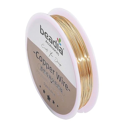 KC Gold Copper Wire 0.4mm Bead Cord for Bracelet Necklace Charm Beading Jewelry Making 27yard