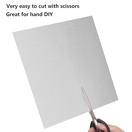 2Pack 5052 H32 Thin Aluminum Sheet Metal 12 x 12 x 0.012 (12Mil) Aluminum Plate Covered with Protective Film, Rectangle Thin Aluminum Metal Plate for Crafting, DIY, Handcraft, Backsplashes, 0.3mm