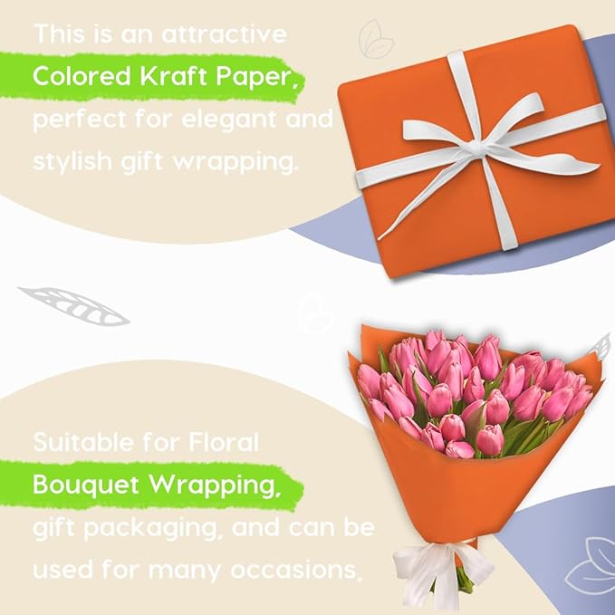 PerkHomy OrangeRed Kraft Paper Roll 36" x 3 - Image 3