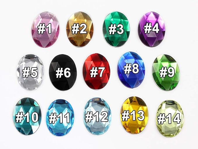 40x30mm Pink Fuchsia .NAT01 Large Flat Back Oval Acrylic Rhinestones Cosplay - Image 7