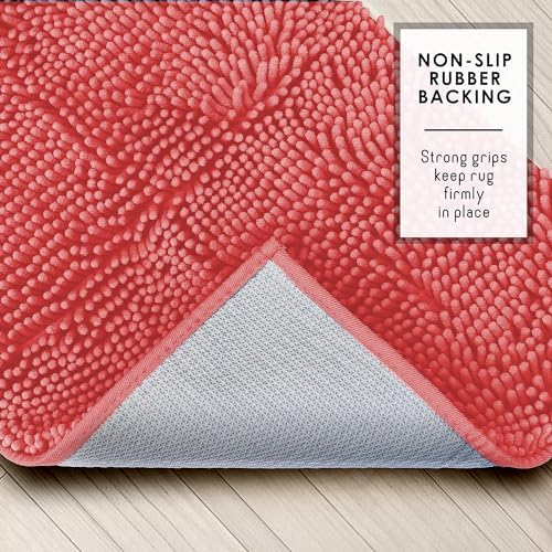 Hearth & Harbor Bathroom Rugs, Chenille Bath Mat - Image 5