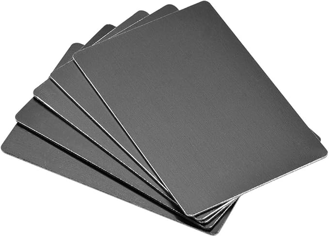 uxcell Blank Metal Card 100x60x1mm Anodized Aluminum Plate for DIY Laser Printing Engraving Black 5 Pcs