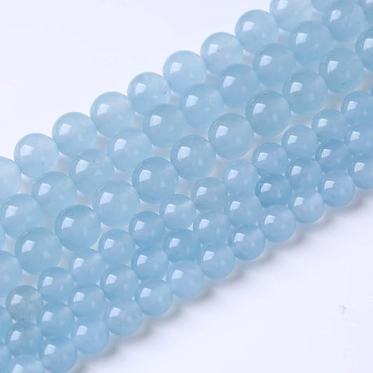 35PCS 10MM Natural Cyanihalite Round Loose Stone Beads for Jewelry Making DIY Energy Stone Healing Power Bracelet 15"