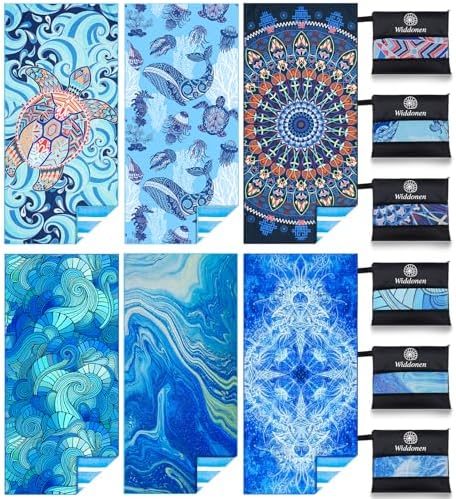 Widdonen Microfiber Beach Towel, Extra Large 6 Pack-71x32 by WIDDONEN
