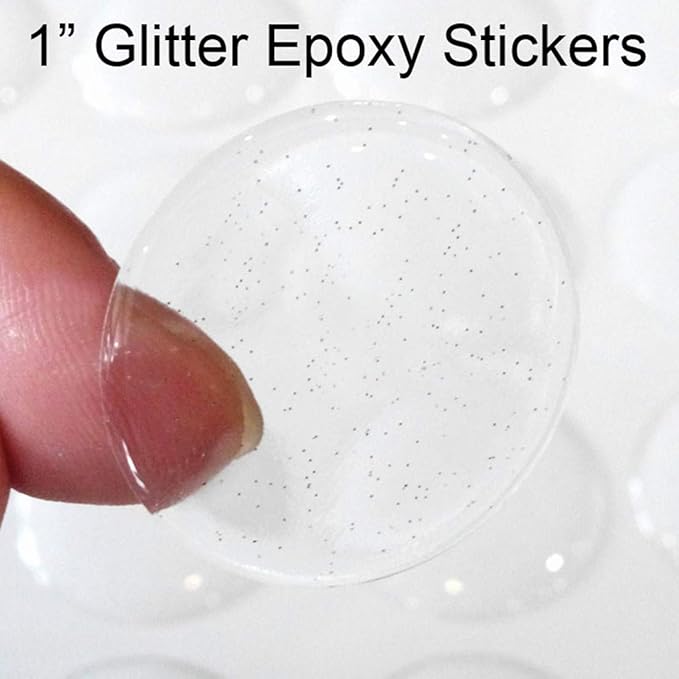 1 Inch Epoxy Stickers Craft Bottle Caps Stickers for Hair Bows Pendants Scrapbooks 100 PCS 200PCS (Glitter1, Quantity:100)