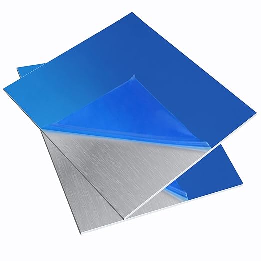 2 Pieces 6061 T651 Aluminum Sheet Metal 6 x 6 x 0.04(18Gauge) Inch Thickness Rectangle Metal Plate, 1mm Aluminum Sheet, Plate for Crafting, Industry