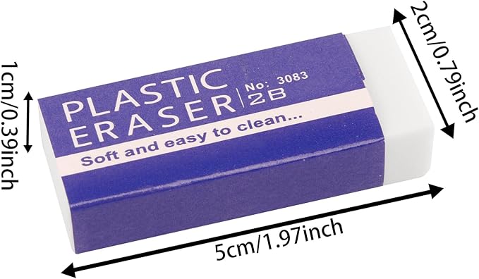 10 Pack Pencil Erasers, Soft, and Durable Erasers for Pencils, Perfect for Artists and Professionals, Long-Lasting Erasing Performance